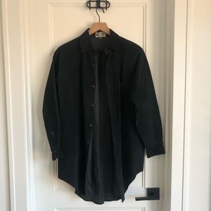 Vintage leather button up jacket / shacket